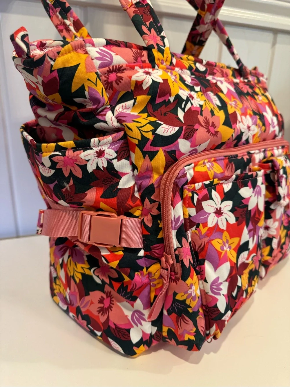 Vera Bradley Utility Tote Rosa Floral Recycled Cotton